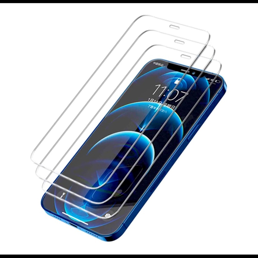 🆕 3 Pack Tempered Glass Screen Protector compatible with iPhone 12, 12 Pro